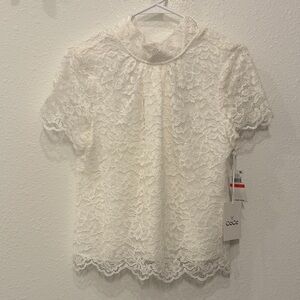 CeCe Women's Lace Blouse - White